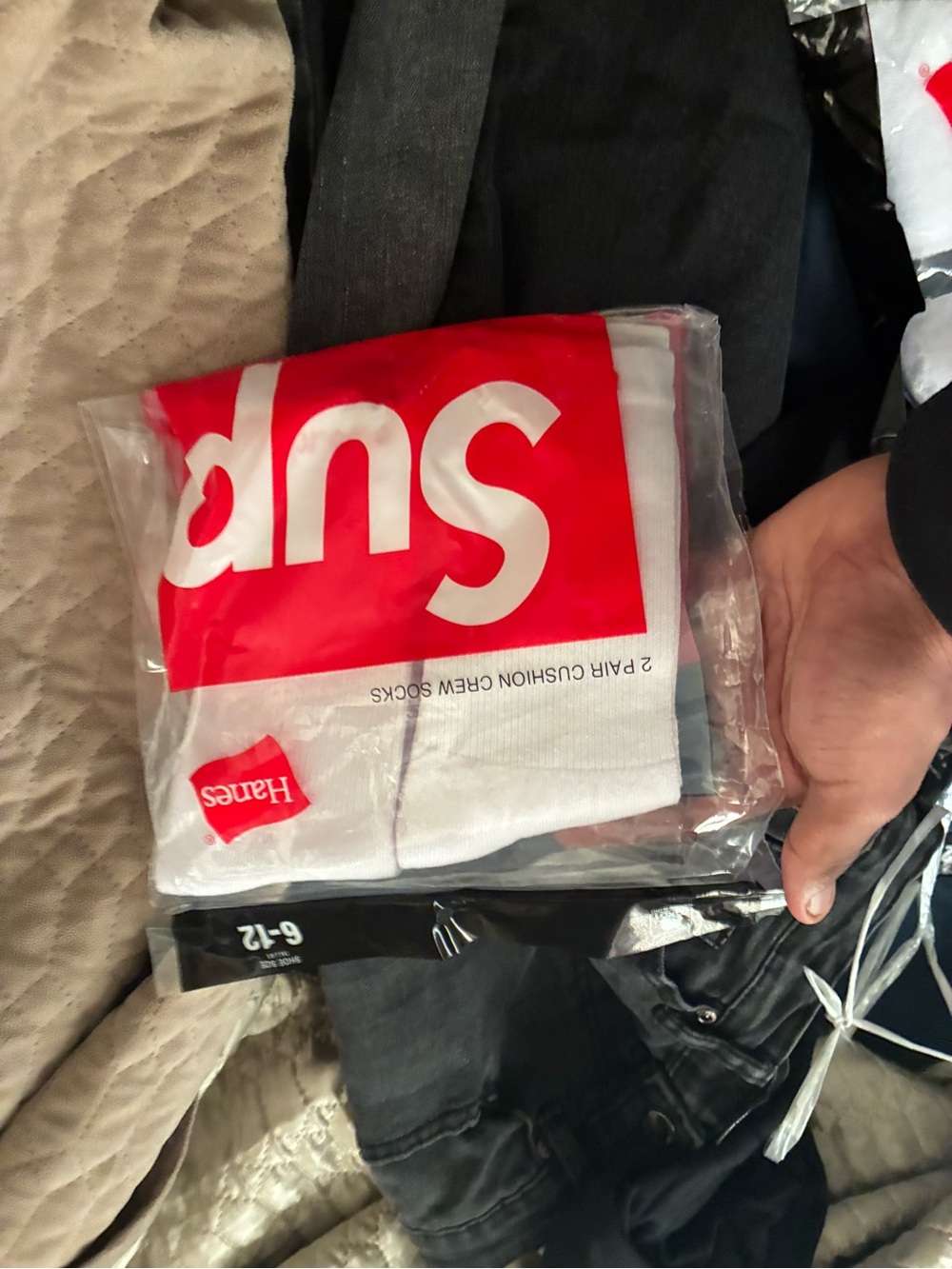 Supreme White Crew Socks - 2 Pack